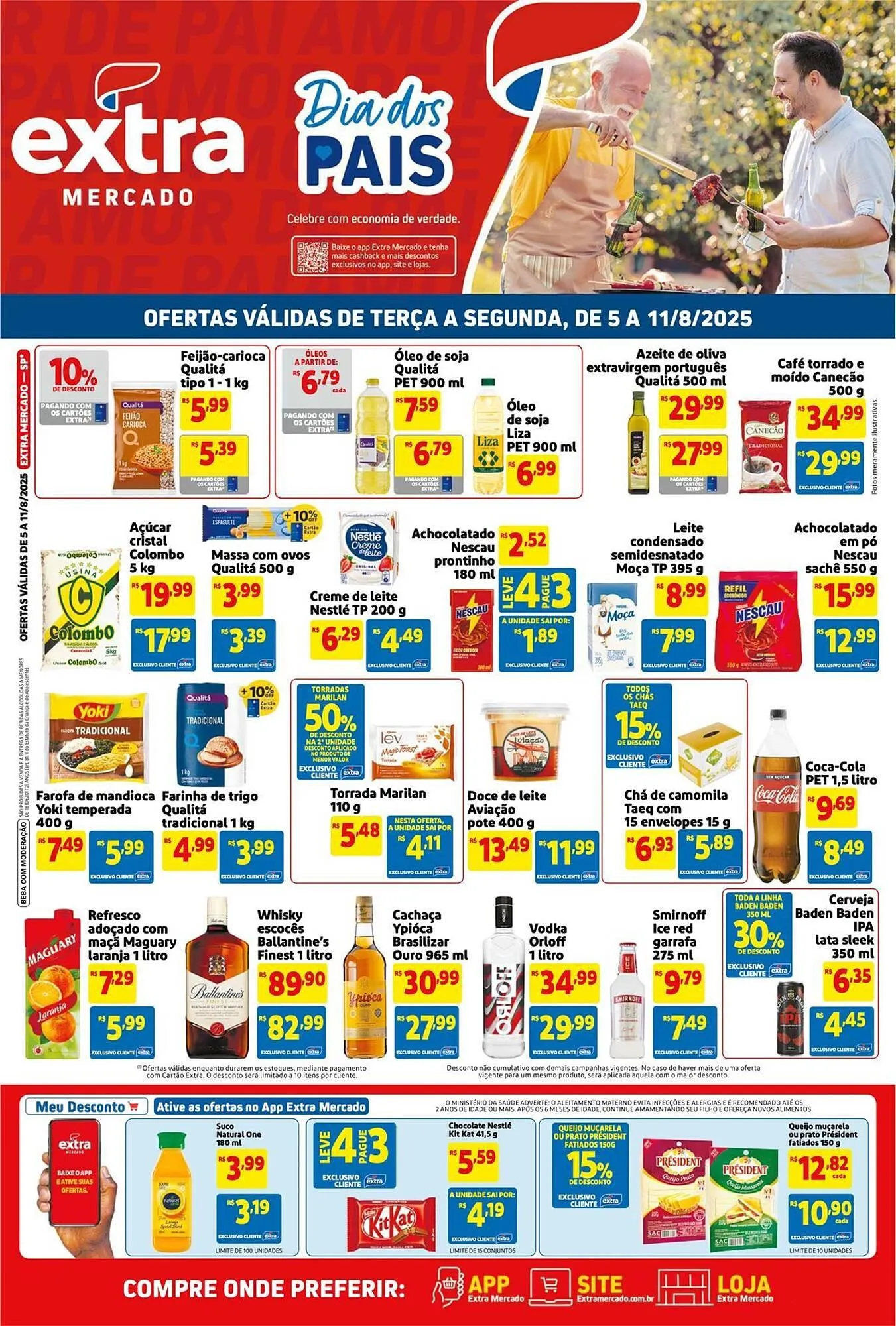 Encarte de Catálogo Mercado Extra 5 de agosto até 11 de agosto 2025 - Pagina 1