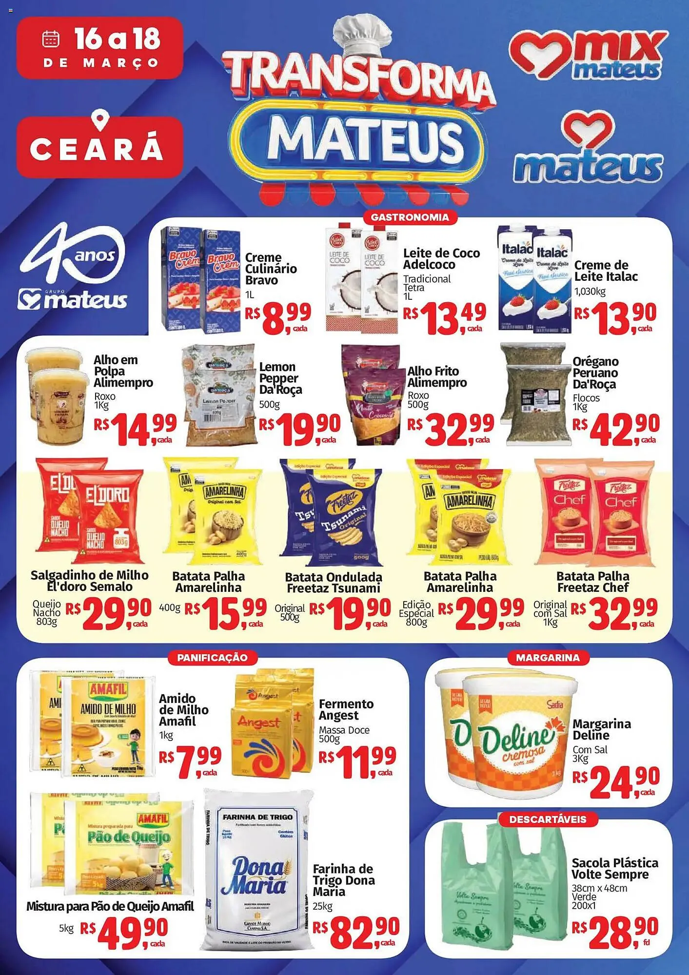 Encarte de Catálogo Supermercados Mateus 16 de março até 18 de março 2026 - Pagina 1