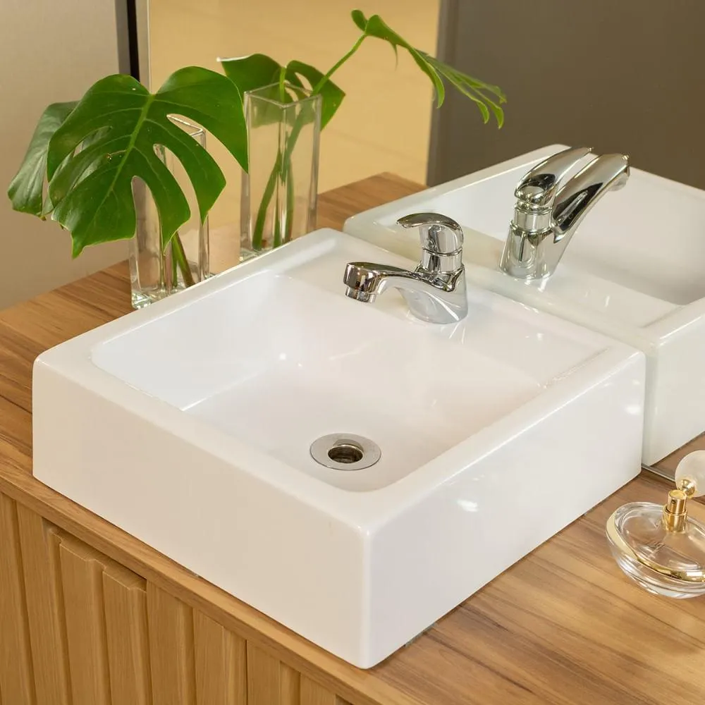 Cuba de Banheiro Chanel 35x35x11,5cm Branca Móveis Bosi