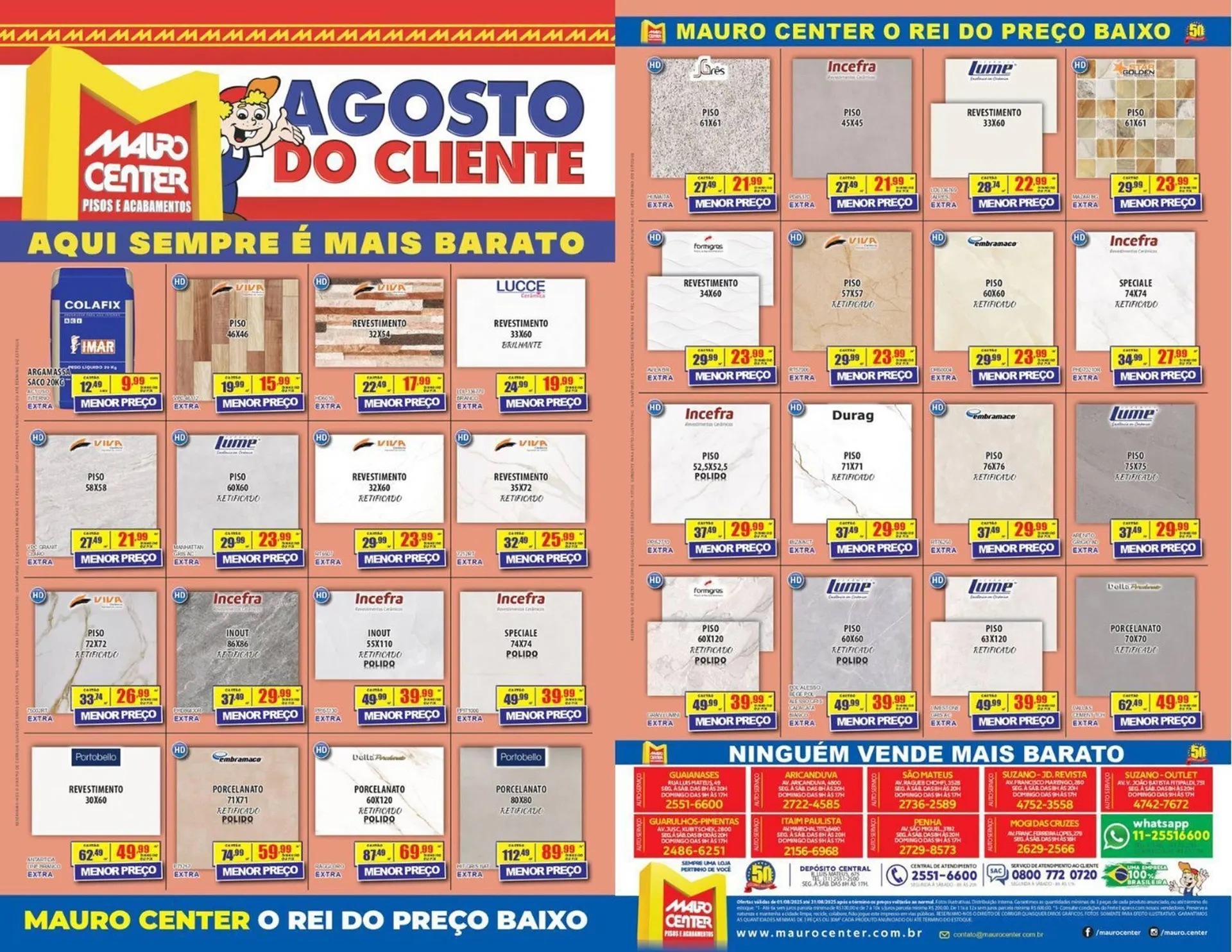 Encarte de Catálogo Mauro Center 1 de agosto até 31 de agosto 2025 - Pagina 1