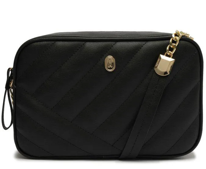 Bolsa Crossbody Média Preta Matelassê Diagonal