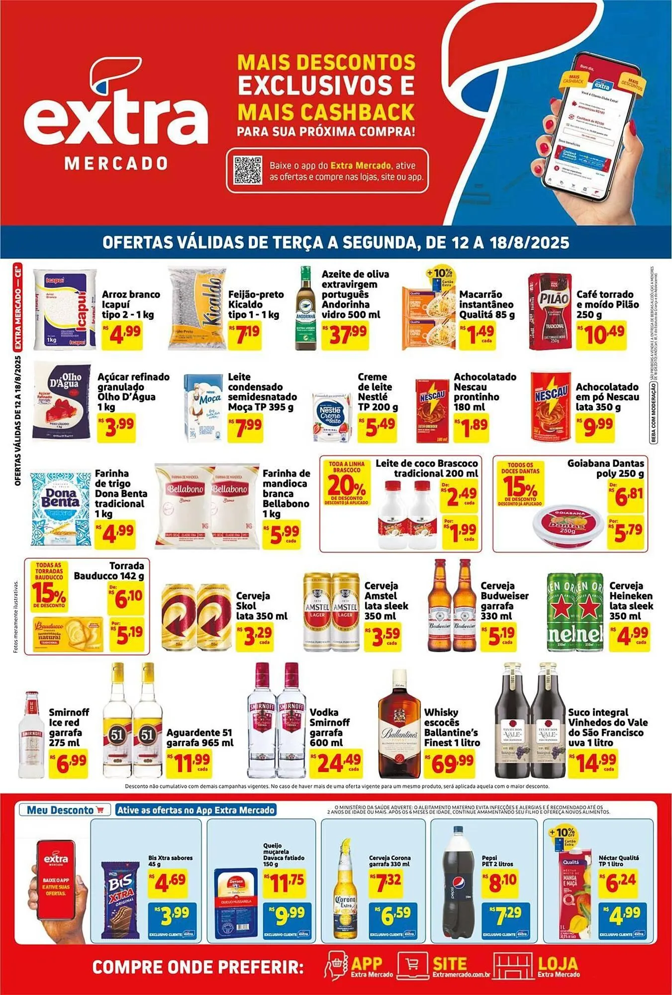 Encarte de Catálogo Mercado Extra 12 de agosto até 18 de agosto 2025 - Pagina 1