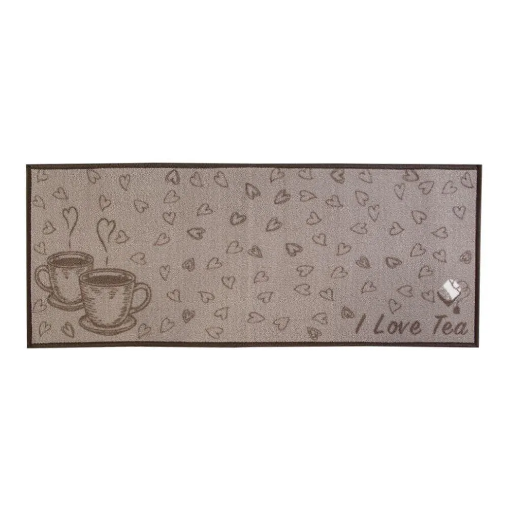 Tapete Para Cozinha Napoli 50X120 Cm Havan Casa - I Love Tea Bege