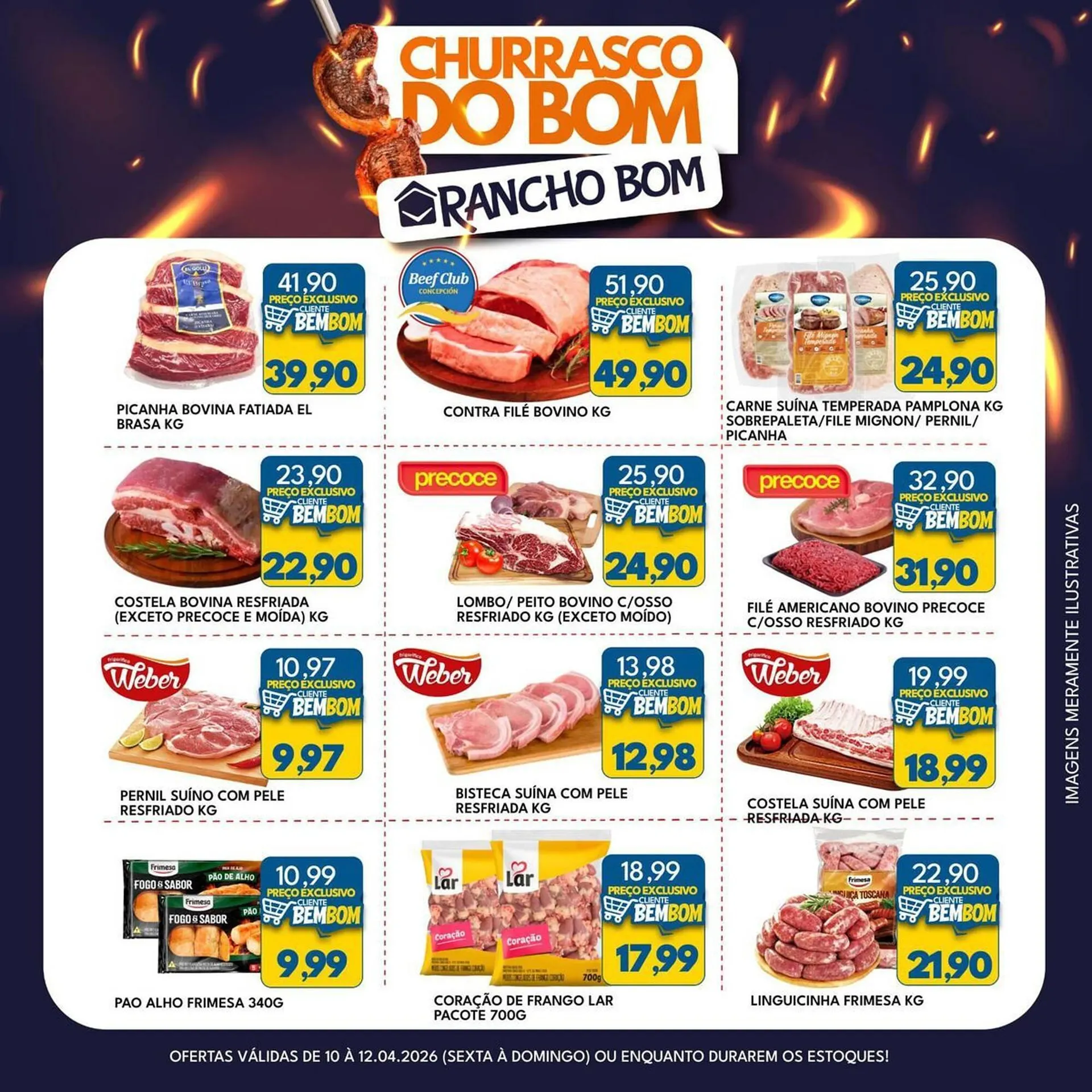 Encarte de Catálogo Rancho Bom Supermercados 10 de abril até 12 de abril 2026 - Pagina 1