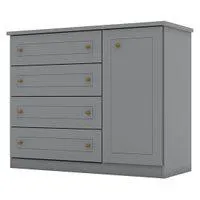 Cômoda Henn Americana, 1 Porta, 4 Gavetas