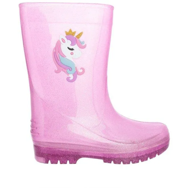 Galocha Infantil Gabrielinha Unicórnio Glitter Rosa