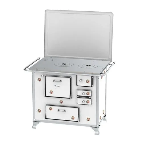 Fogão a Lenha N2 Venax Gab Estampado com Tampa Chaminé à Esquerda Branco SE