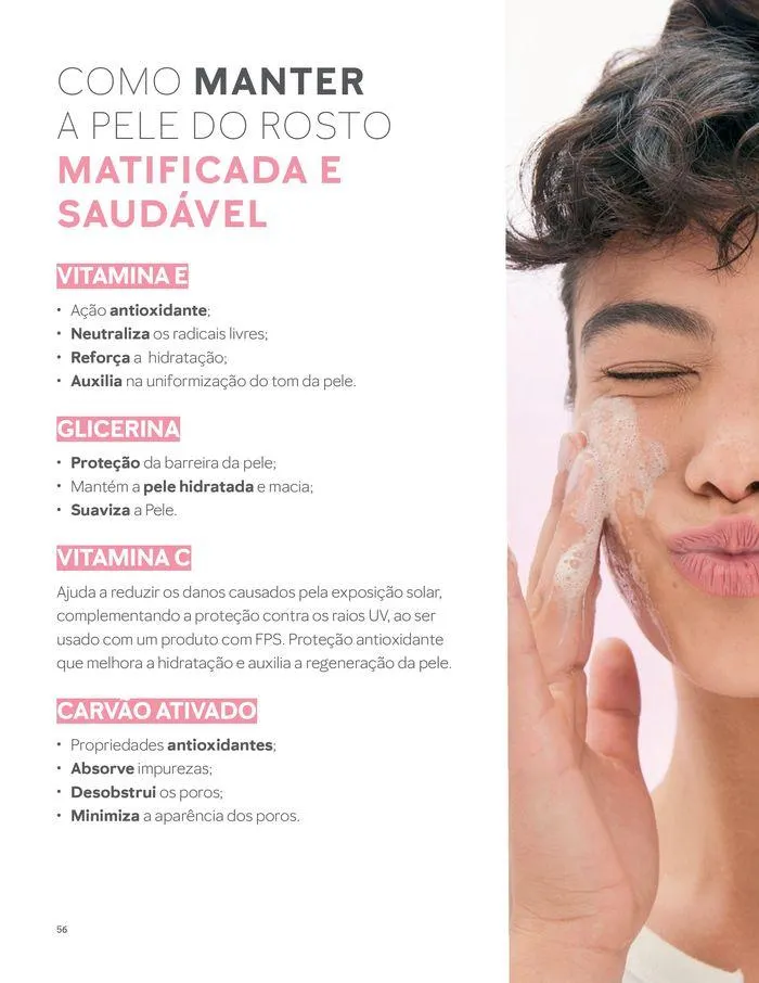 Encarte de Cartilha Cuidados Faciais 2 de setembro até 30 de setembro 2024 - Pagina 56