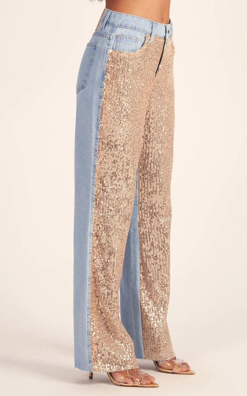 Calça Jeans Wide Leg Paete Feminina - INDIGO