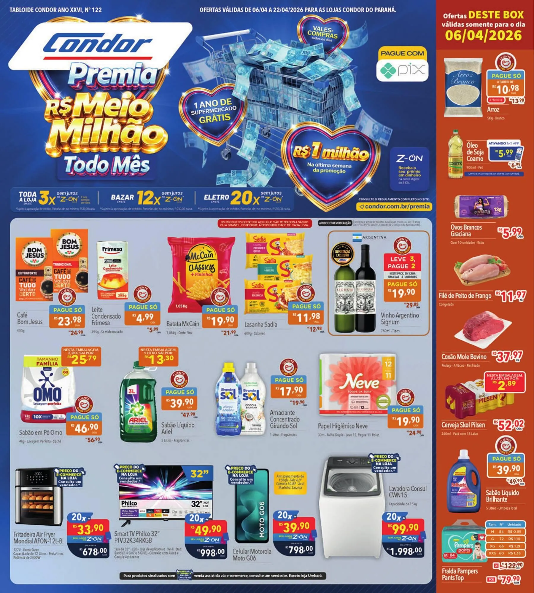 Encarte de Catálogo Supermercados Condor 6 de abril até 22 de abril 2026 - Pagina 1