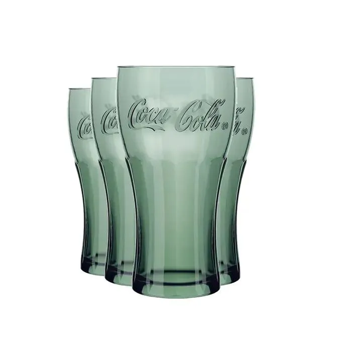 Jogo de Copos Contour Verde Coca-Cola 470ml com 4 peças