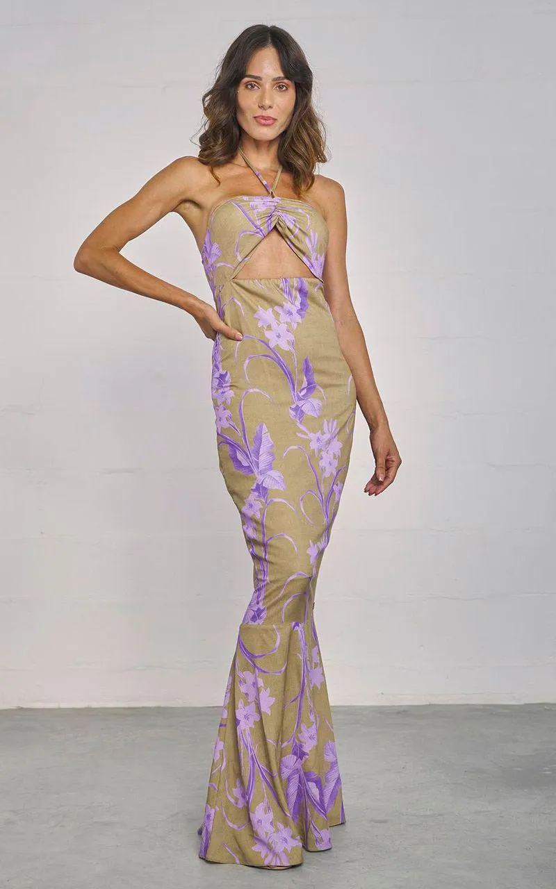 Vestido longo estampado feminino - LILIALES