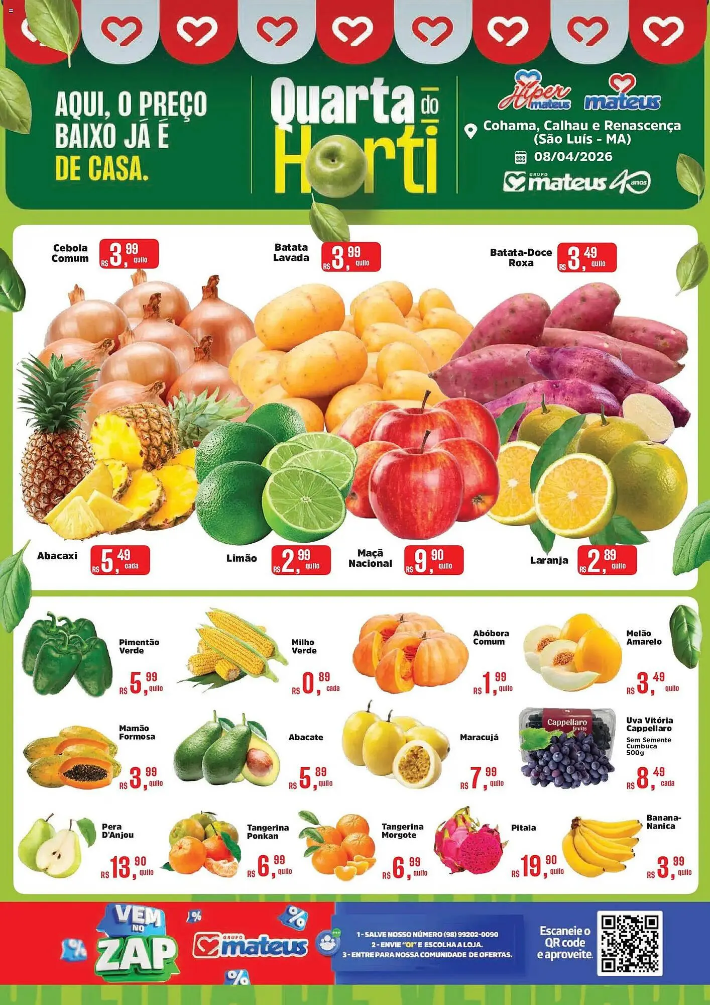 Encarte de Catálogo Supermercados Mateus 8 de abril até 8 de abril 2026 - Pagina 1