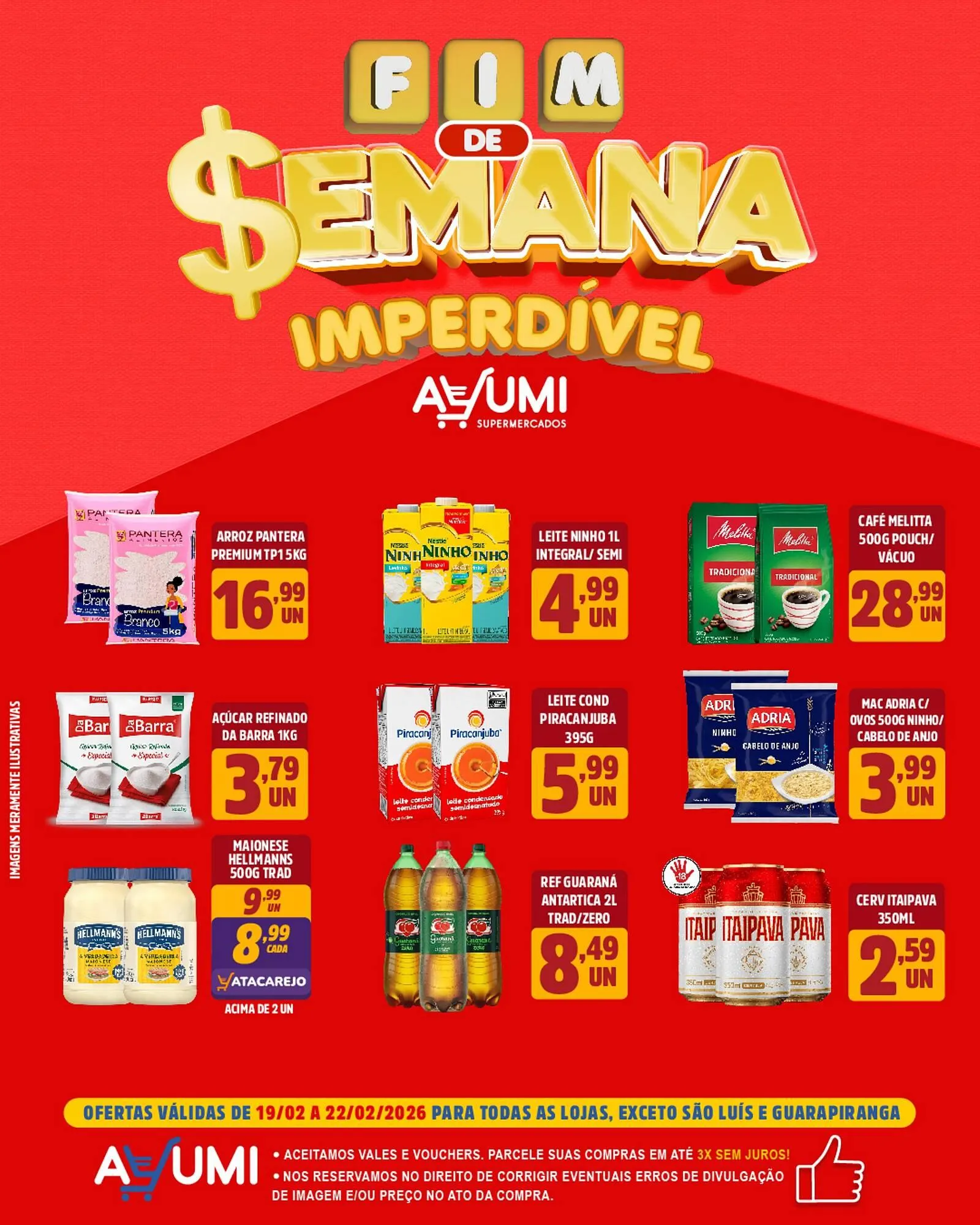 Encarte de Folheto Ayumi Supermercados 19 de fevereiro até 22 de fevereiro 2026 - Pagina 1