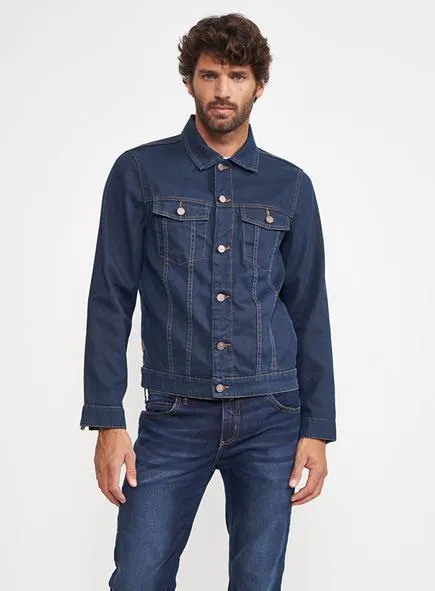 Jaqueta Jeans Com Bolsos