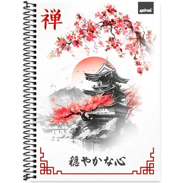 Caderno Universitário Capa Dura, 1 x 1, 80 Folhas, Zen, 2519235, Spiral Zen - PT 1 UN