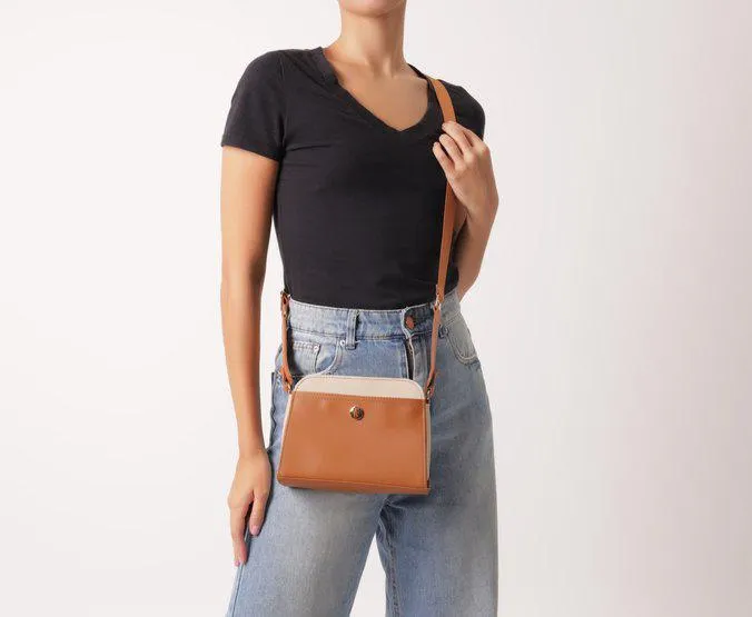 Bolsa Crossbody Marrom Média Gorgurão Bolso Frontal