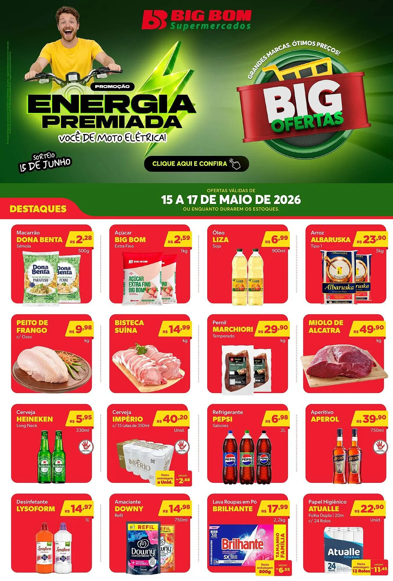 Encarte de Catálogo Big Bom Supermercados 15 de maio até 17 de maio 2026 - Pagina 1