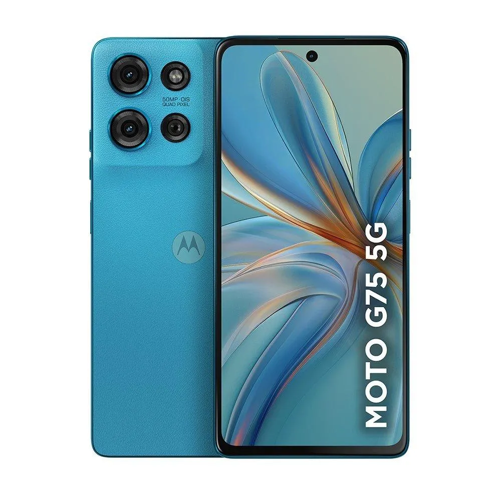 Smartphone Motorola Moto G75 5G Android Tela 6.8" 256GB Câmera 50MP+8MP Octa-Core 2.4GHz Azul Vegan Leather