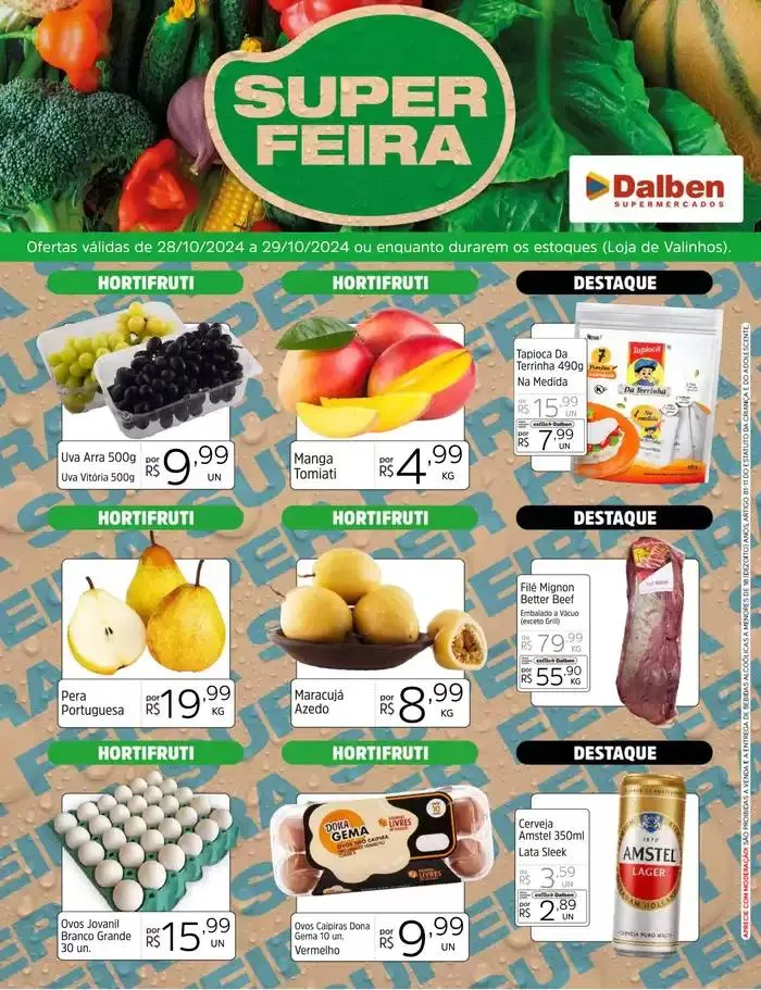 Encarte de Ofertas Valinhos Super Feira 28 de outubro até 29 de outubro 2024 - Pagina 1