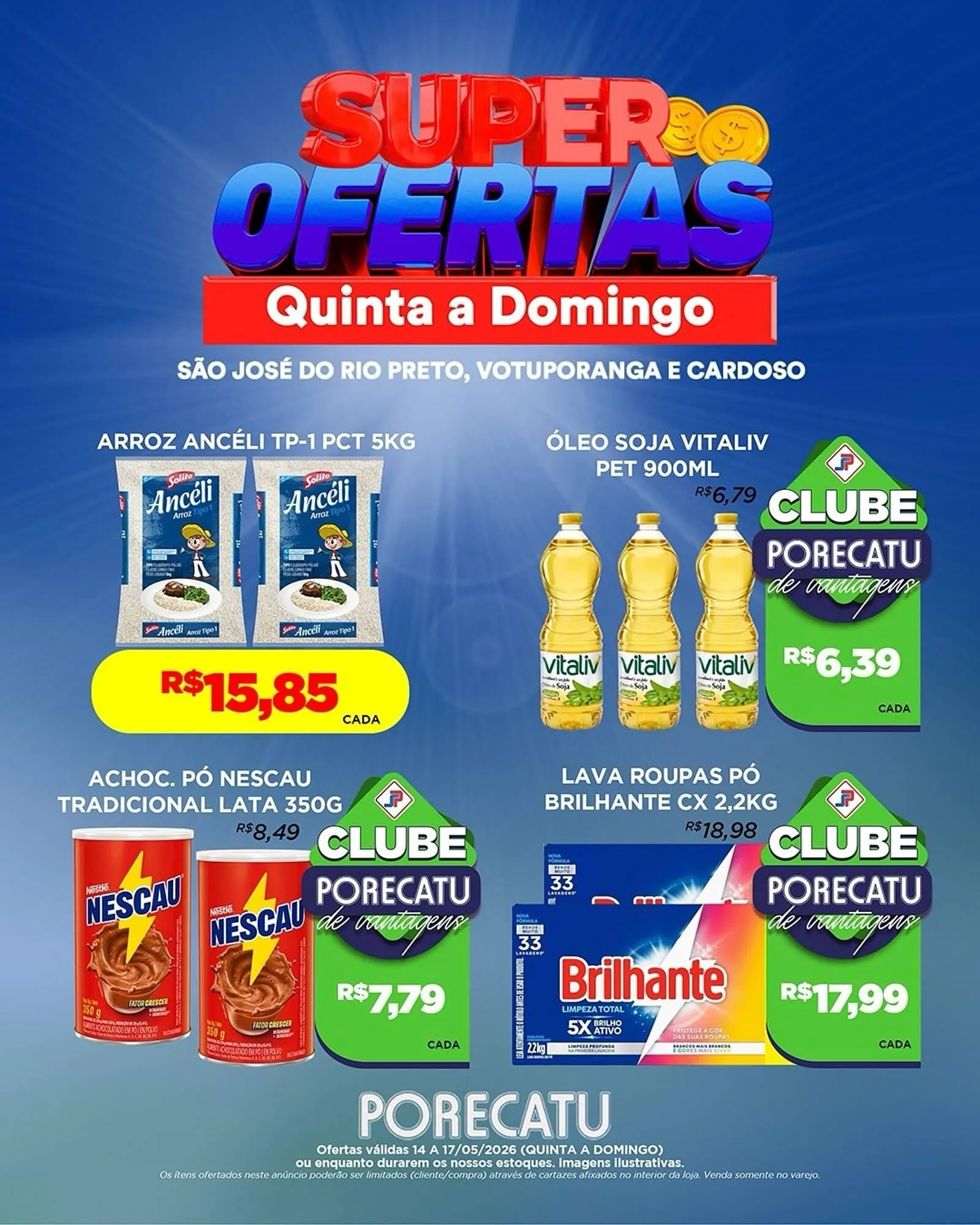 Encarte de Catálogo Supermercado Porecatu 14 de maio até 17 de maio 2026 - Pagina 1