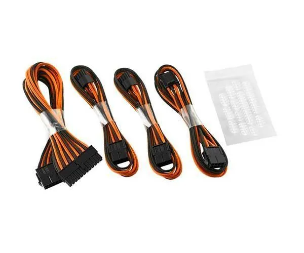 Kit de Cabos Extensores CableMod Basic Dual 6 + 2 Preto/Laranja, CM-CAB-BKIT-D62KKO-R