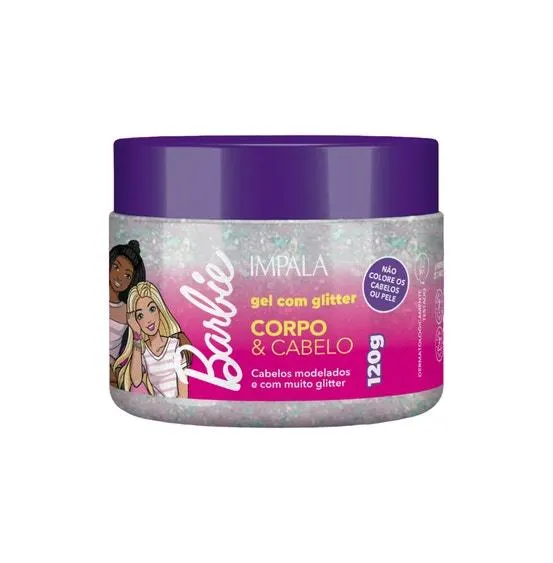 Gel Impala Barbie Cabelo e Corpo com Glitter 120g