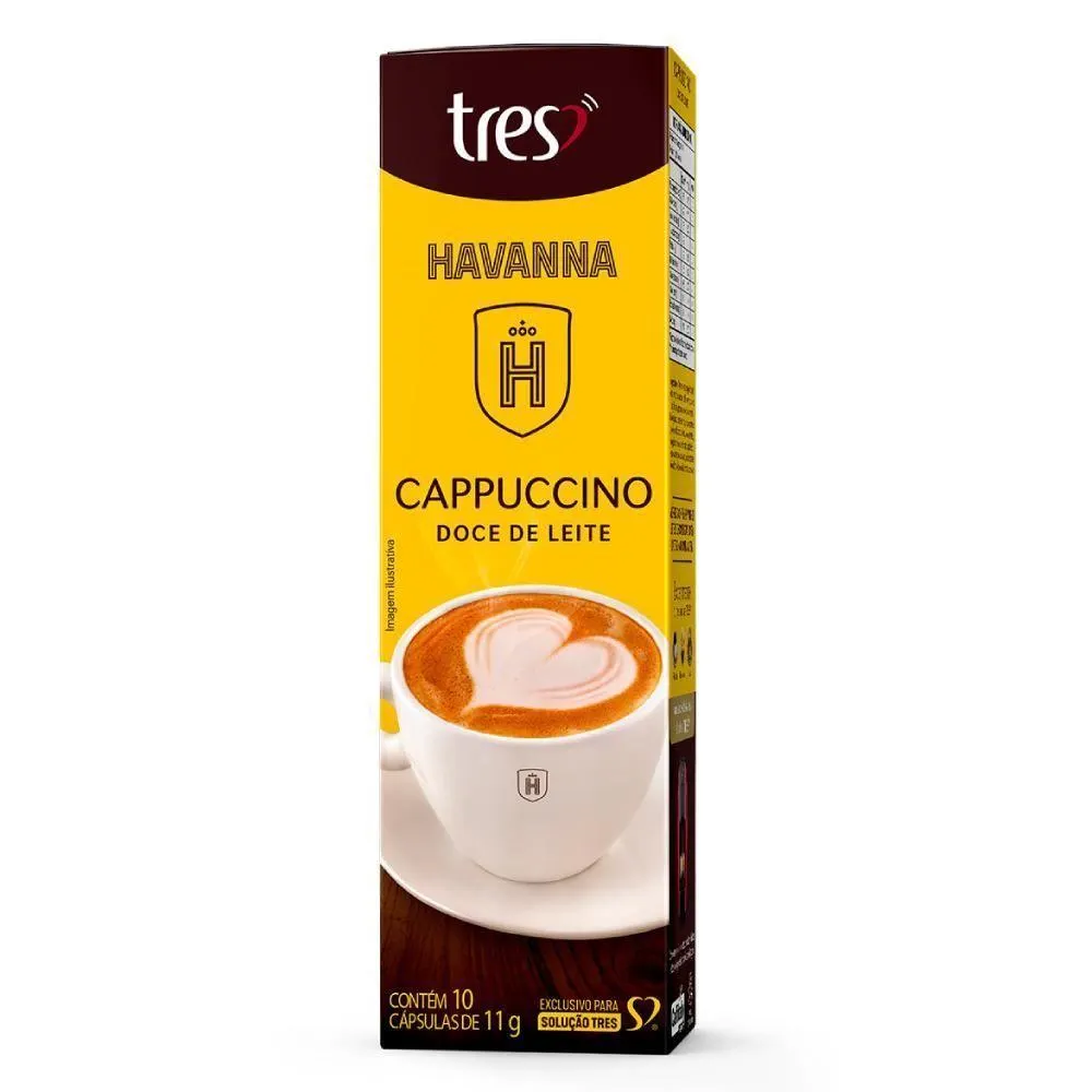 Cápsulas De Cappuccino Doce De Leite Havanna 110G Tres 3 Corações - 10 Cápsulas