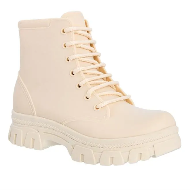 Bota Coturno Infantil Gabrielinha Plataforma Tratorada Off White