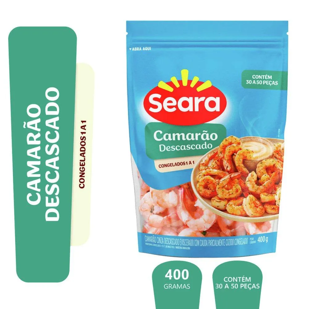 Camarão descascado 30/50 Seara Pescados 400g