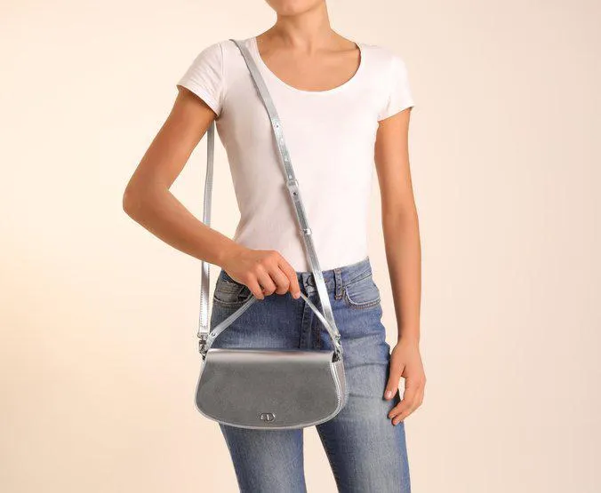 Bolsa Crossbody Prata Grande Ollie