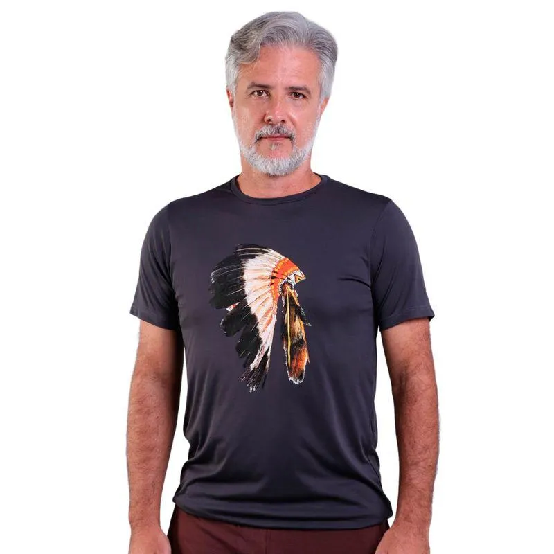 Camiseta Masculina Manga Curta Estampada Trendz Cinza Chumbo