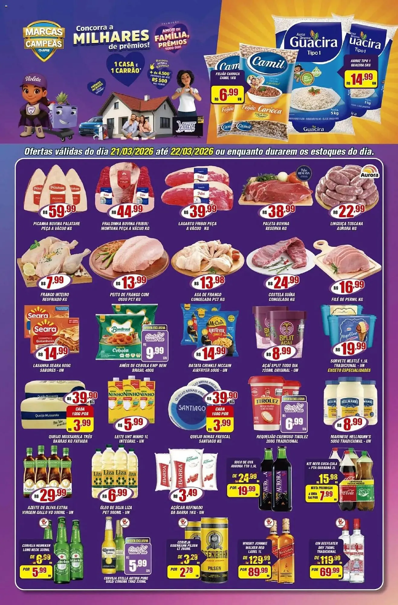 Encarte de Catálogo Violeta Supermercados 21 de março até 23 de março 2026 - Pagina 1