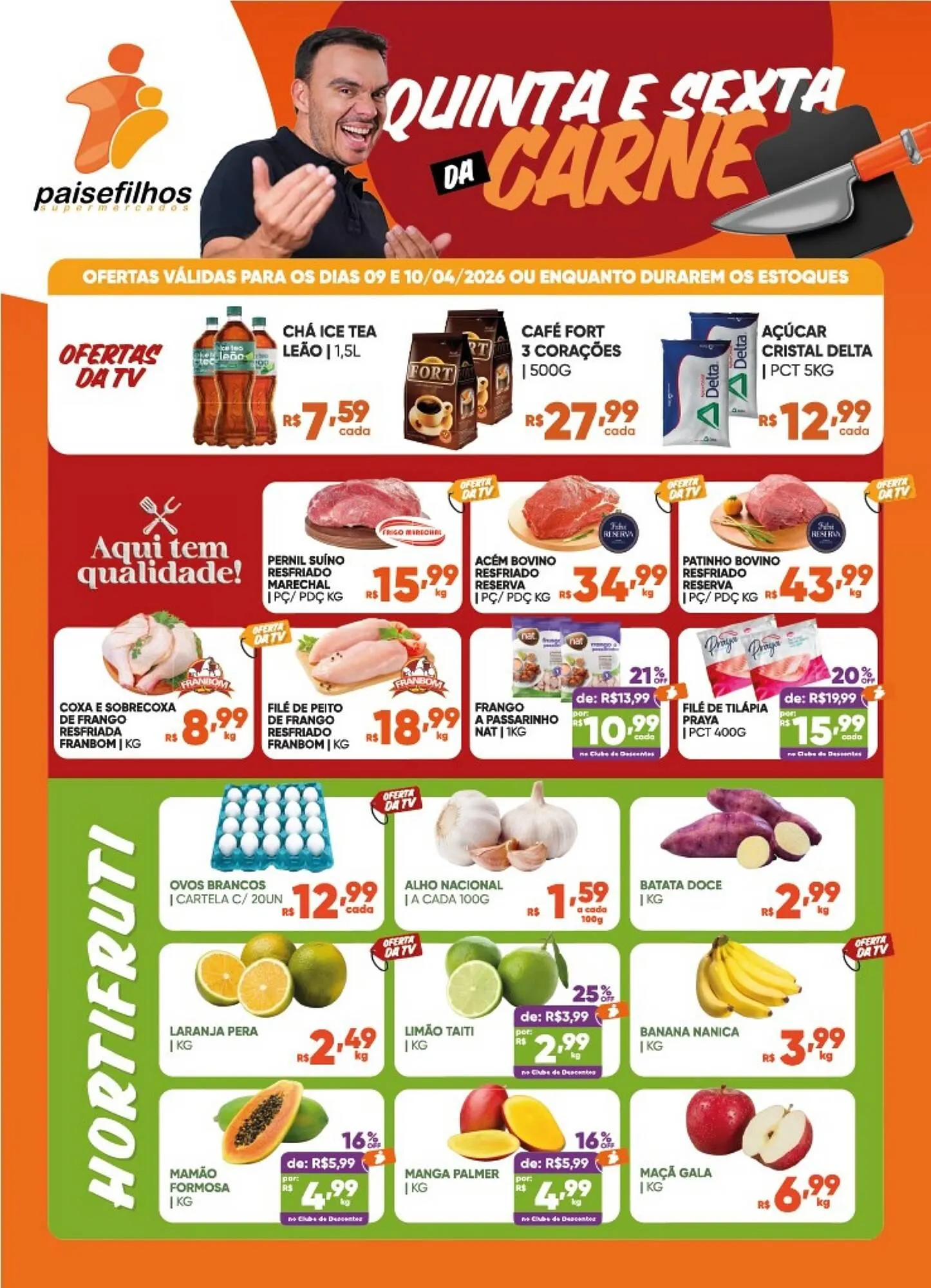 Encarte de Catálogo Pais e Filhos Supermercados 9 de abril até 10 de abril 2026 - Pagina 1