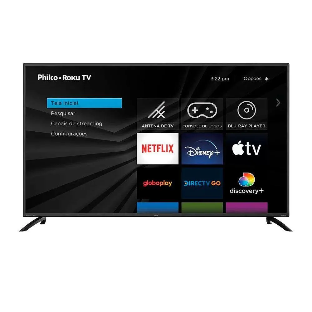 Smart Tv 55" 4K Philco Dolby Roku Led Ptv55g52r2c - Bivolt