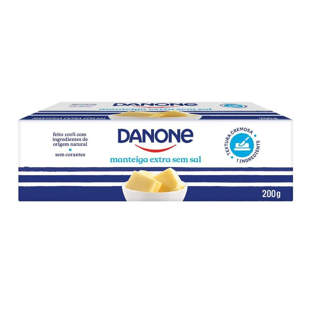 Manteiga Danone Sem Sal Tablete 200g