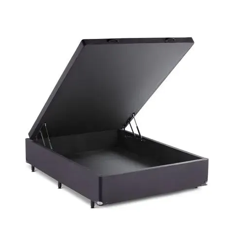 BAÚ ABERTURA FRONTAL SUEDE CINZA