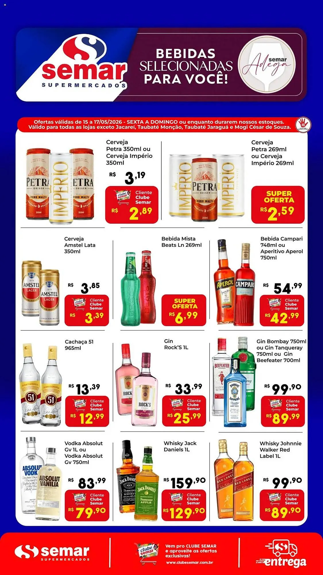 Encarte de Folheto Semar Supermercado 15 de maio até 18 de maio 2026 - Pagina 1