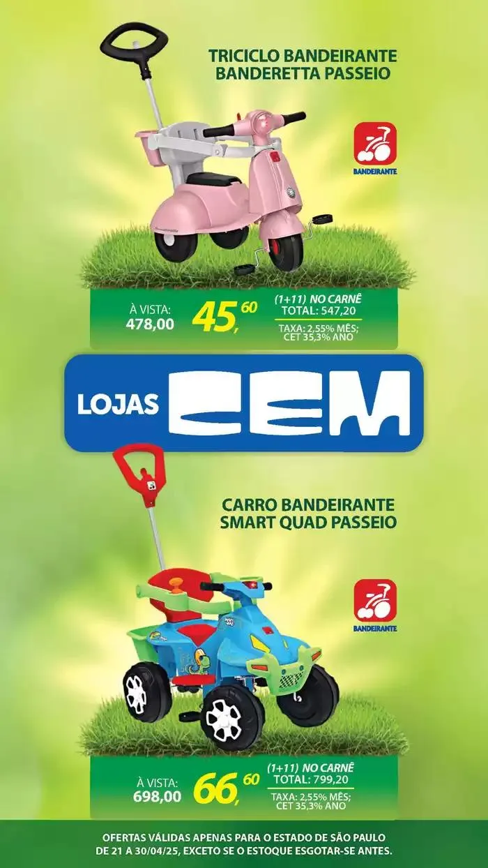 Encarte de Encarte Lojas Cem 18 de abril até 30 de abril 2025 - Pagina 104