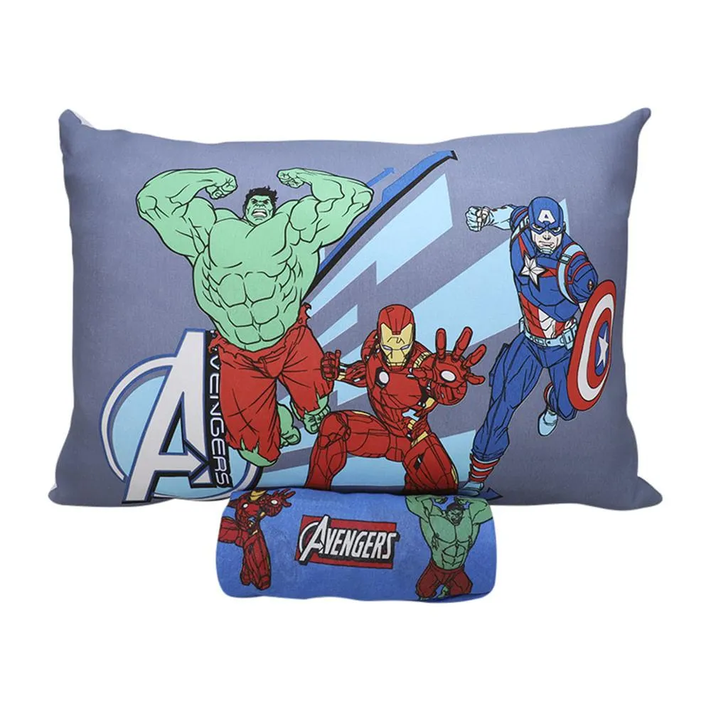 Jogo Cama Solteiro Avengers Evergreen Blue 30cm 2 Peças 0310421 - Portallar