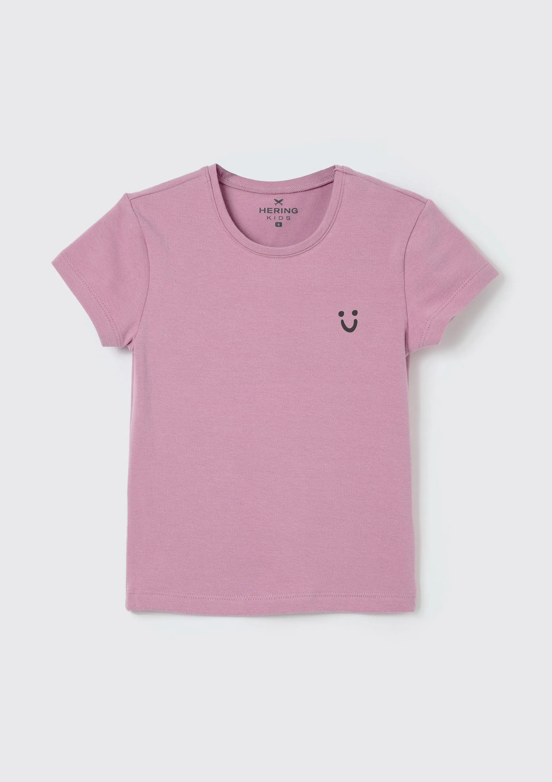 Blusa Básica Infantil Menina Toddler Manga Curta - Rosa