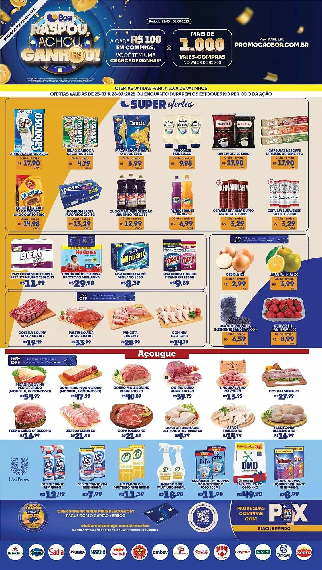 Encarte de Catálogo Boa Supermercados 25 de julho até 28 de julho 2025 - Pagina 1