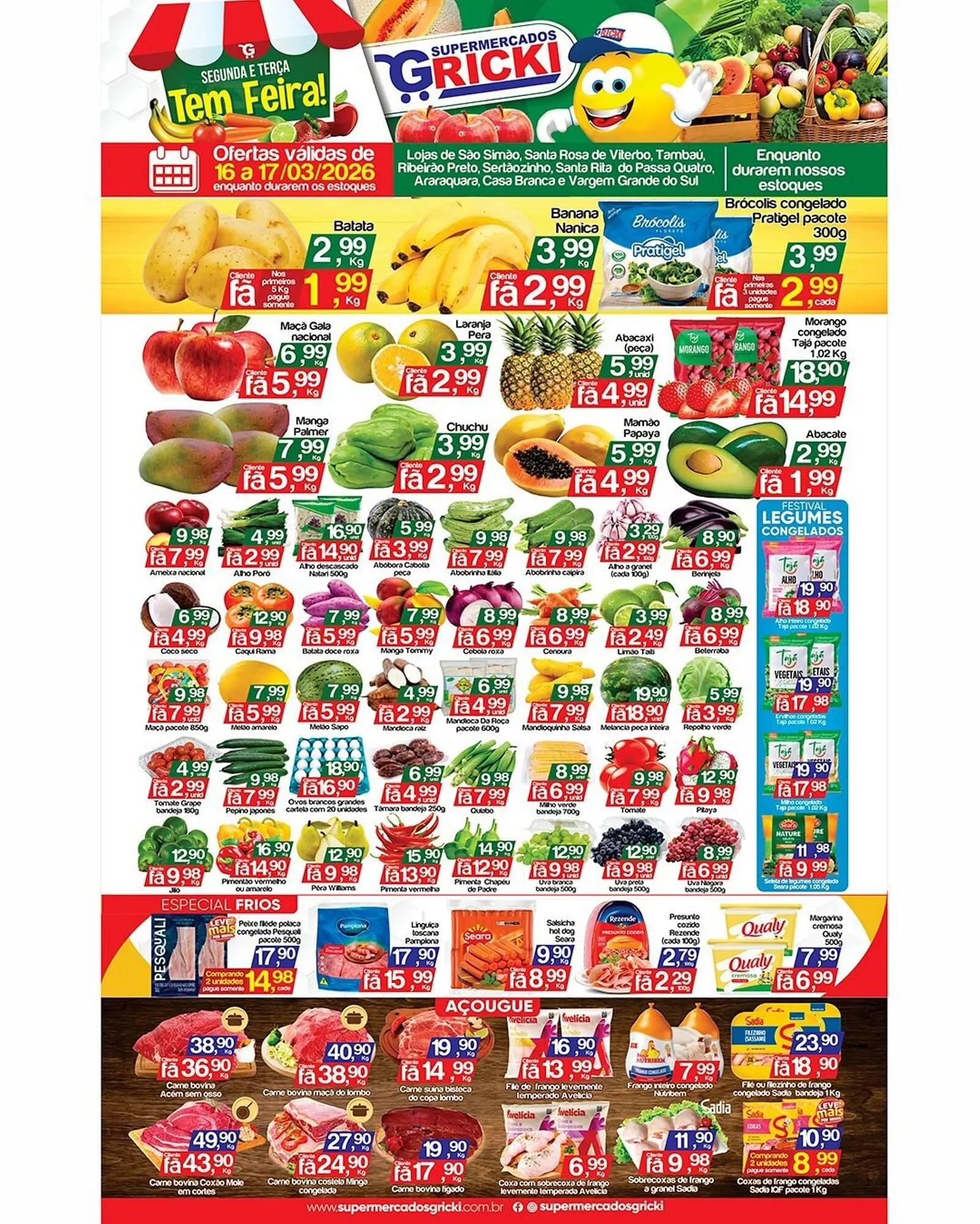 Encarte de Catálogo Supermercados Gricki 16 de março até 17 de março 2026 - Pagina 1