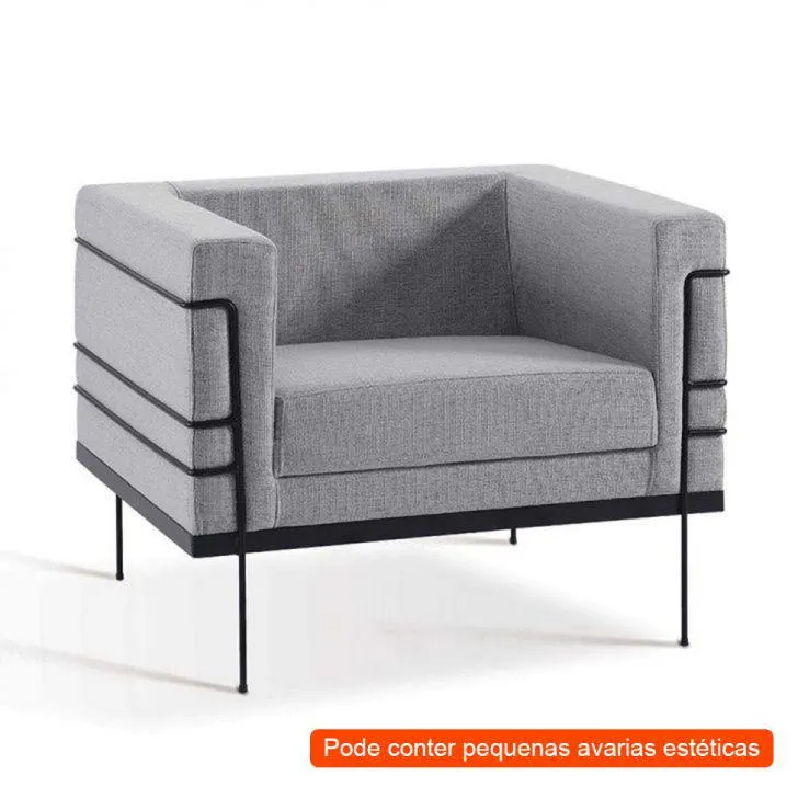 [OUTLET] Poltrona Le Corbusier Linhão Cinza