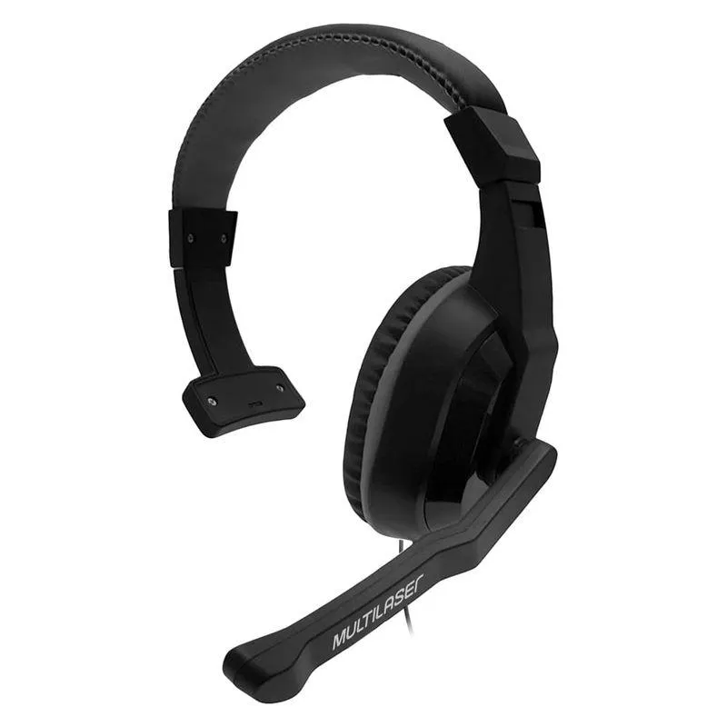 Headset Monoauricular Conexão P3 Cabo de 150cm Cancelamento de Ruído Driver 40 mm Potência 45mw Preto - PH374