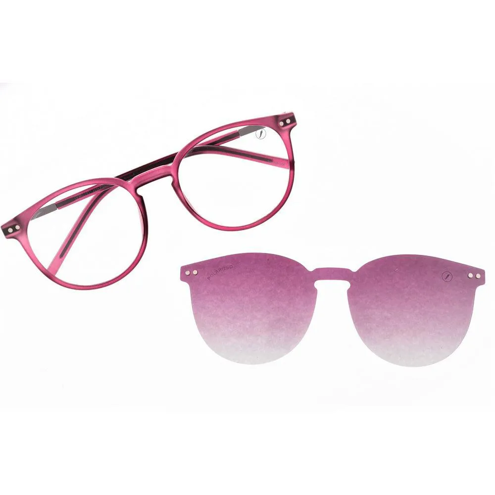 Armação Para Óculos De Grau Feminino Chilli Beans Redondo Multi Roxo Polarizado - LV.MU.0831.2014 M
