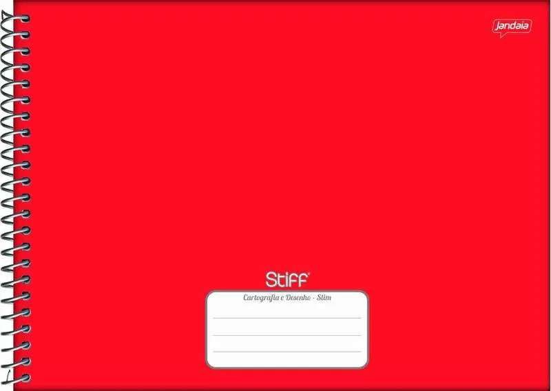 Caderno Espiral 275x200mm Capa Dura Cartografia Slim Vermelho - Jandaia