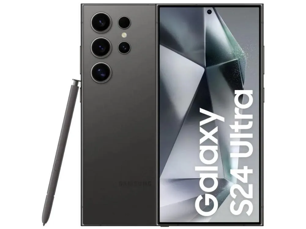 Smartphone Samsung Galaxy S24 Ultra Titânio Preto 256GB, Inteligência Artificial, Tela de 6.8", 12GB RAM, S Pen, Processador Snapdragon 8 Gen 3