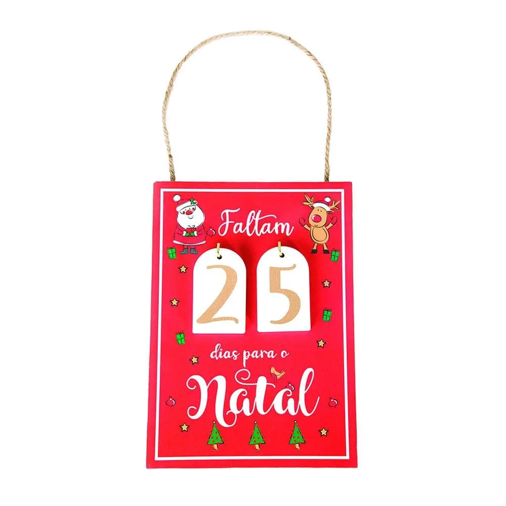 Placa de Madeira Winth Contagem Regressiva 20,5x14,5cm