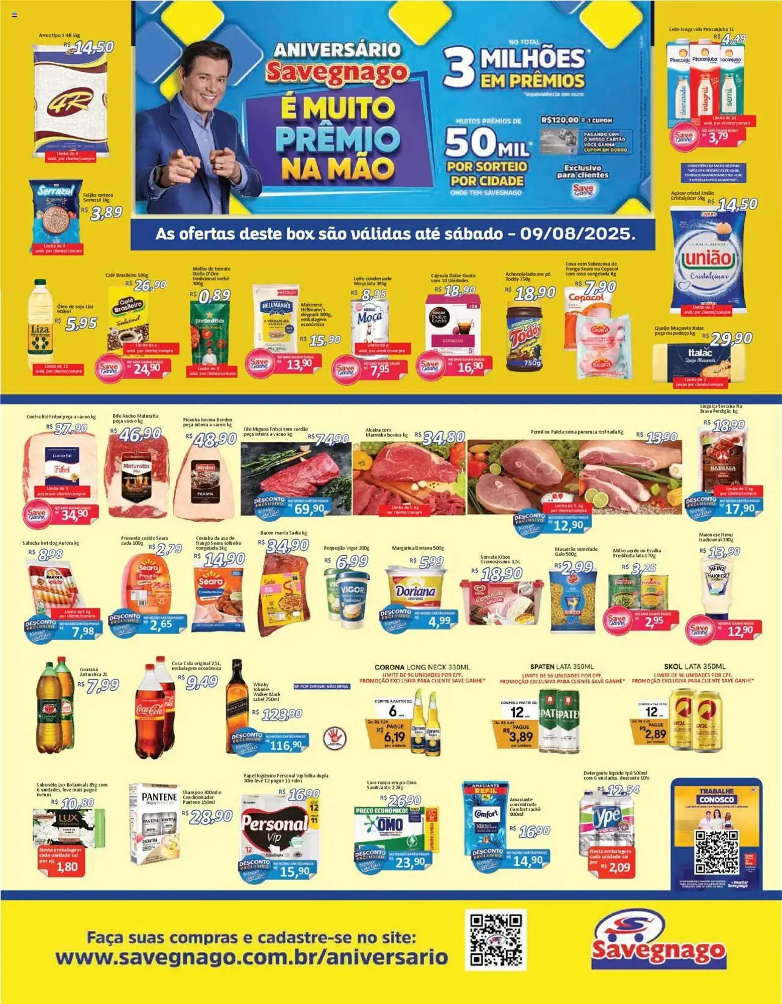 Encarte de Catálogo Supermercados Savegnago 7 de agosto até 11 de agosto 2025 - Pagina 1